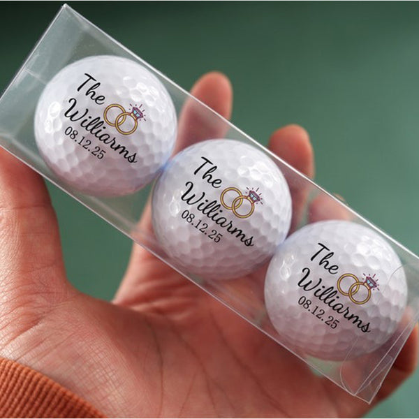Personalized Wedding Golf Ball Gift, Wedding Favor, Bride and Groom Golf Balls