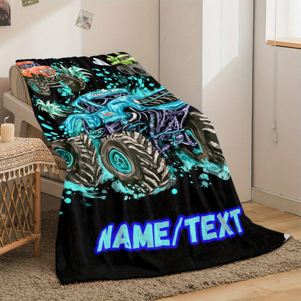 Personalized Cool Truck Flannel Blanket