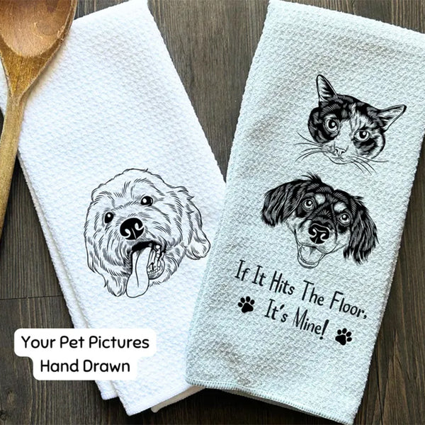 Custom Pet Kitchen Towel Using Pet Photo With Name