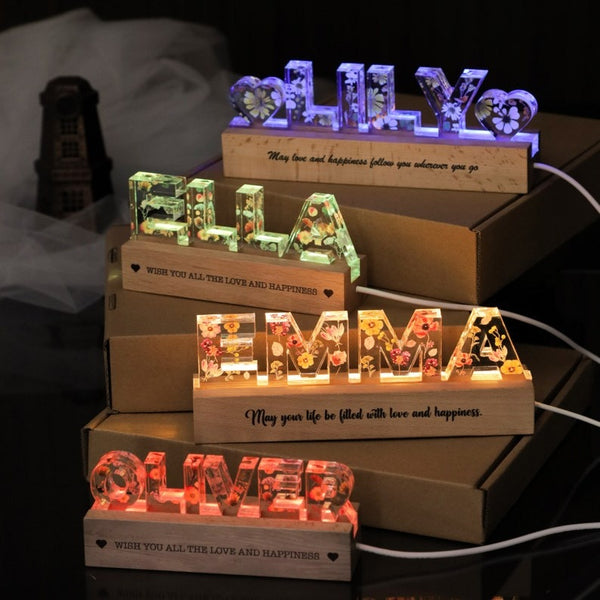 Personalized Flower Night Light Gift for baby, flower girl gift, Custom Name Night Light,