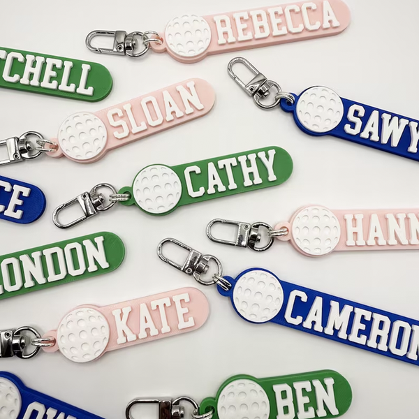 Colored Golf ball Personalized Keychain
