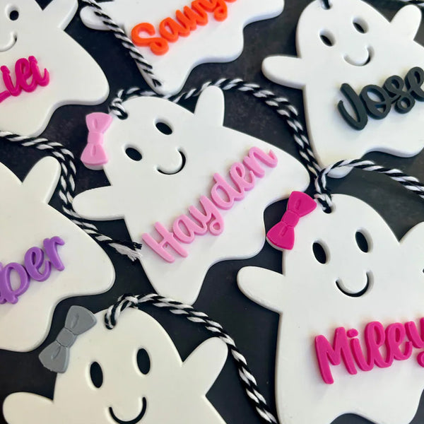 Personalized Ghost Name Tag, Halloween Basket Tag, Boo Basket Tags
