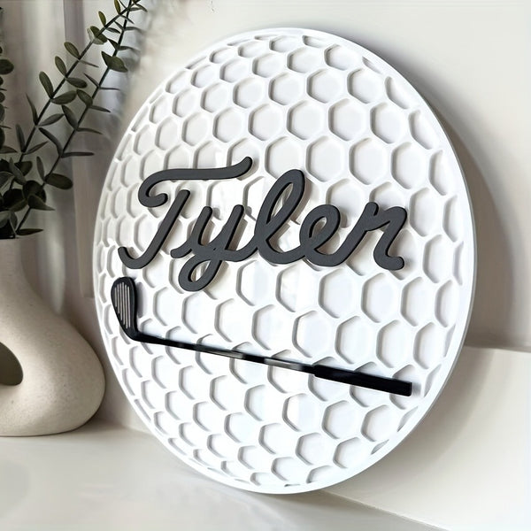 Personalized Golf Ball Name Sign for Golf Theme Room Sports
