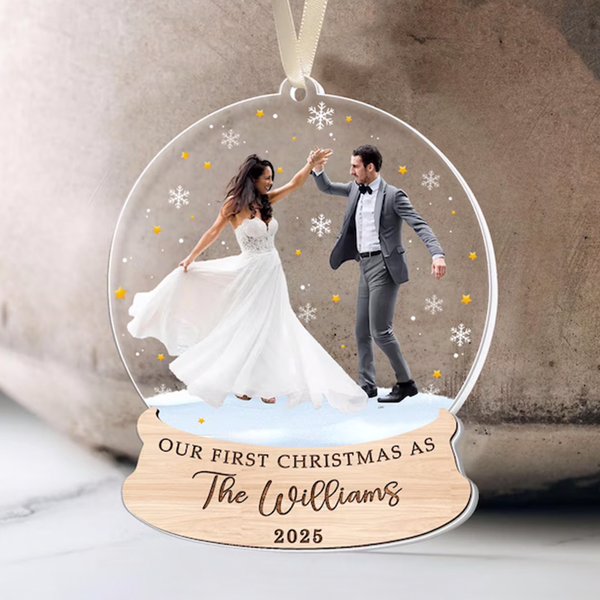 Personalized Photo Christmas Ornament: Acrylic First Christmas Keepsake