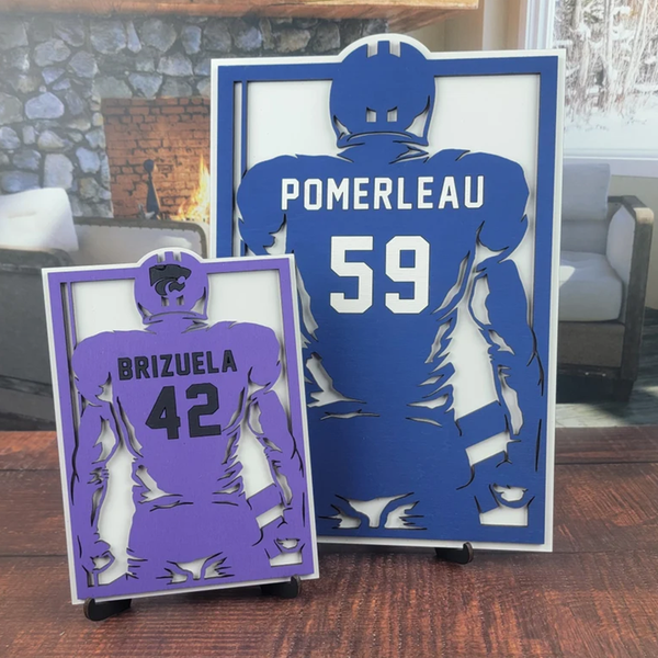 Custom Football Player Sign, Personalized Last Name Player Sign