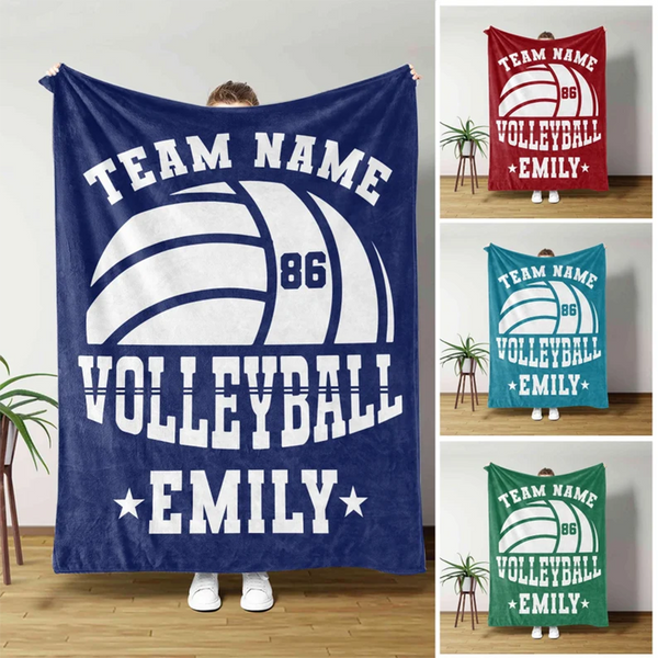 Personalized Team Name Volleyball Gift for Volleyball Team Blanket