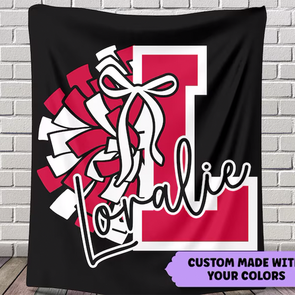 Custom Cheerleading Blanket Personalized with Cheerleaders Name