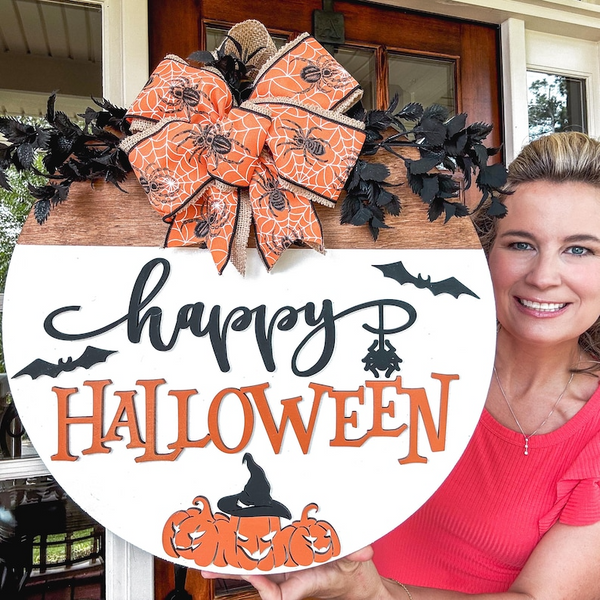 Halloween Door Hanger | Halloween Wreath | Happy Halloween Front Door Decor