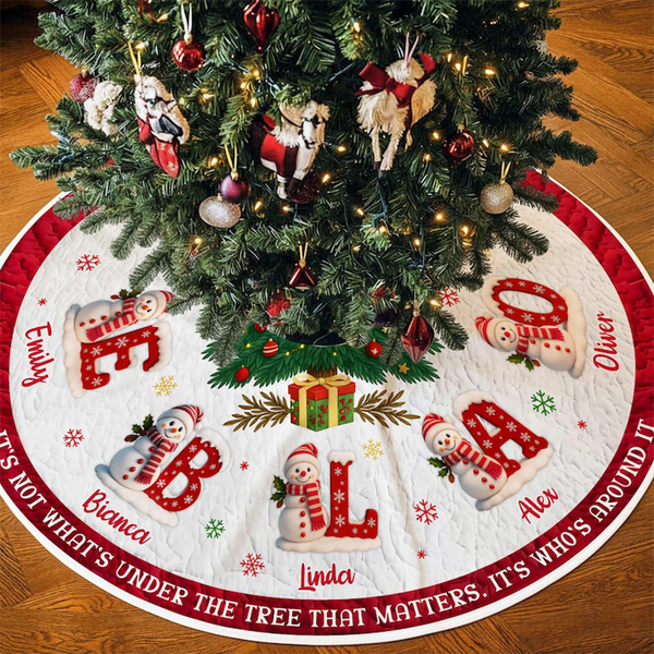 Personalized Christmas Tree Skirt, Custom Name Family Christmas Tree Skirts