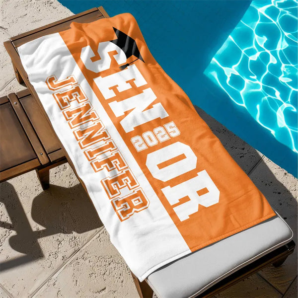 Graduation Beach Towel, Class of 2025 Personalized Beach Towel