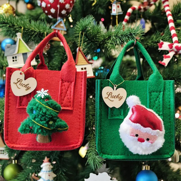 Personalised Christmas Gift Bag with Charm, Custom Gift Bags with Name
