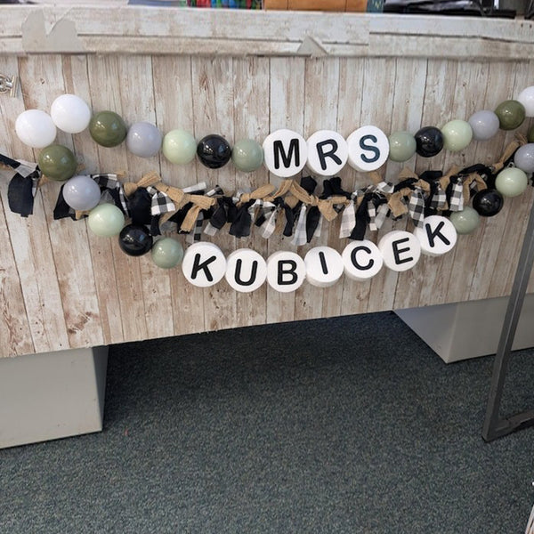 Personalized name garland classroom decor teacher name custom