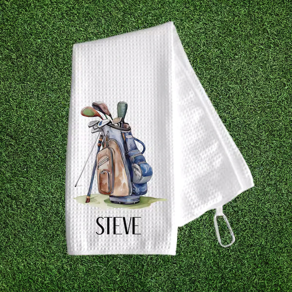 Personalized Golf Bag Towel, Custom Golf Cart Towels