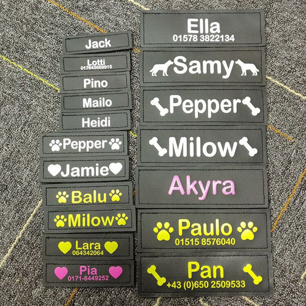 Personalized Dog Name Patches Dog ID Tag Dog Harness Labels Julius K9 Style Puppy Name Badges Velcro Backing Dog Birthday