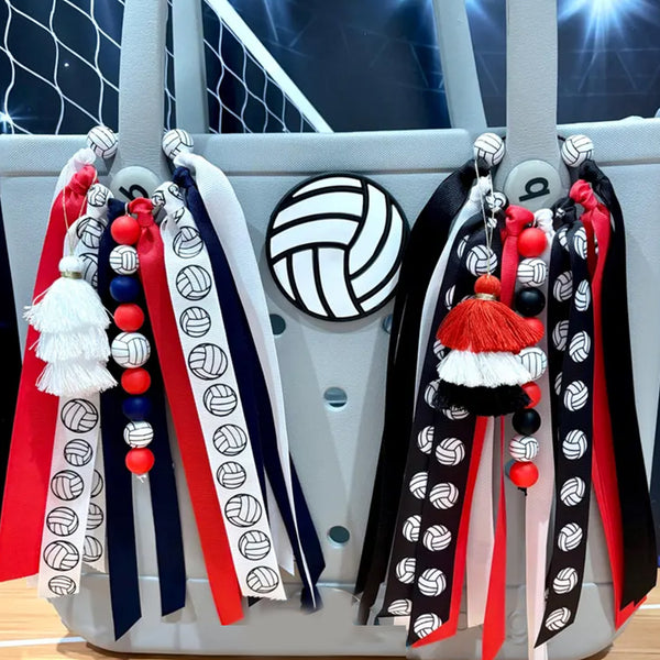 Personalized Volleyball Player Bag Charm, Volleyball Mom Bag Charm