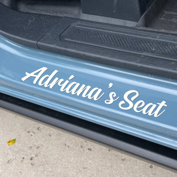 Girlfriends Name Seat Sticker for Car, Name Decal for Dashboard