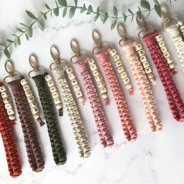 Boho Bracelet Name Keychain, Will You Be My Bridesmaid Gift