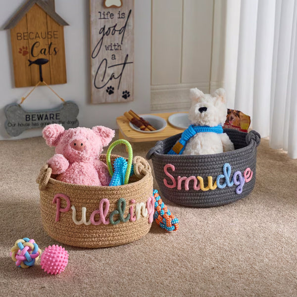 Personalized Pet Basket · Rope Cotton Basket · British made
