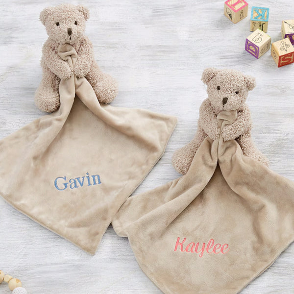Teddy Bear Personalized Baby Lovey, Gifts for Babies