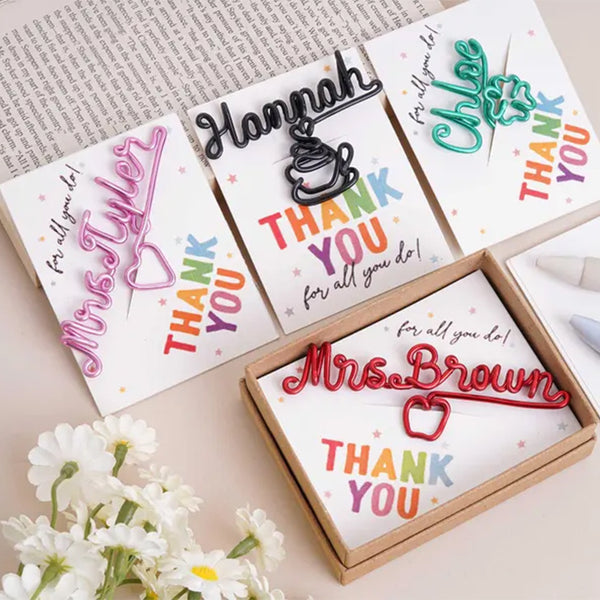 Personalized Wire Name Bookmark, Teacher Appreciation Gifts