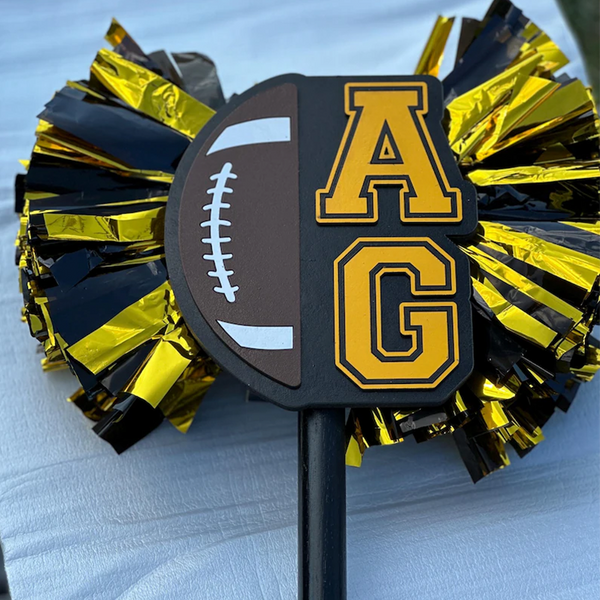 Custom Football Spirit Shaker | Personalized Player Initials Cheer Pom