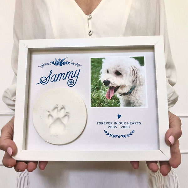 Pet Memorial Paw Print Holder Shadow Box