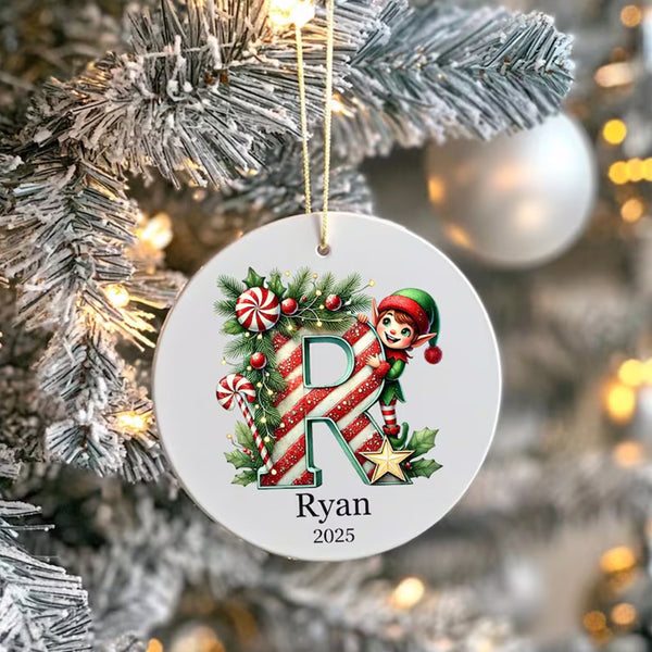 Personalized initial ornament, Custom Letter ornament