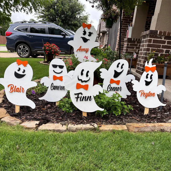 Personalized Ghost Yard Art Halloween Outdoor Decor Custom Fall Garden Decoration