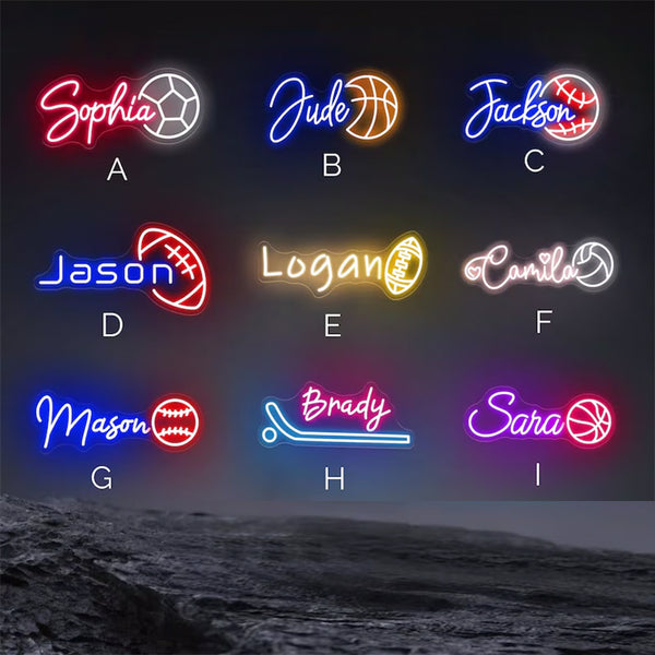 Custom Soccer Name Neon Sign, Football Neon Sign