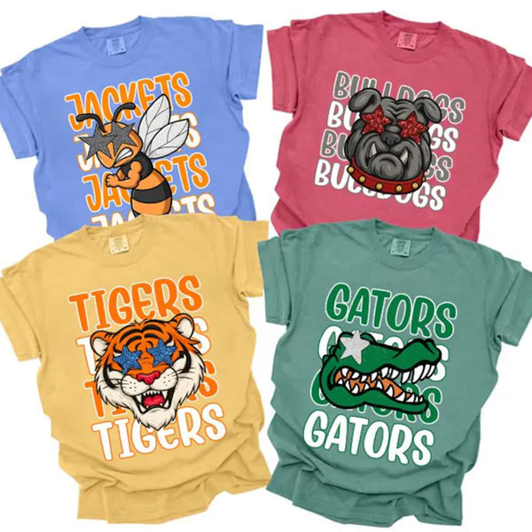 Custom Retro School Spirit Shirts, Personalized Team Mascot Shirt