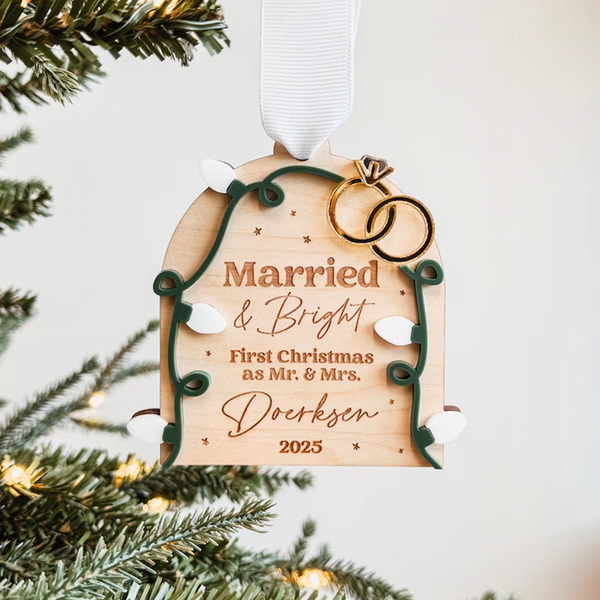 First Christmas As Mr. and Mrs. Ornament, 2025 Newlywed Christmas Ornament
