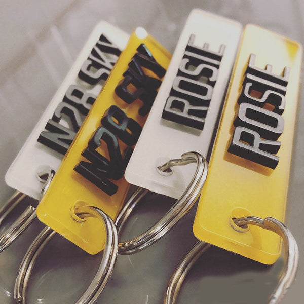 4D number plate key ring