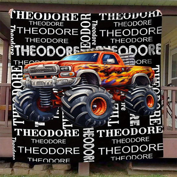 Customizable Monster Truck Flannel Blanket