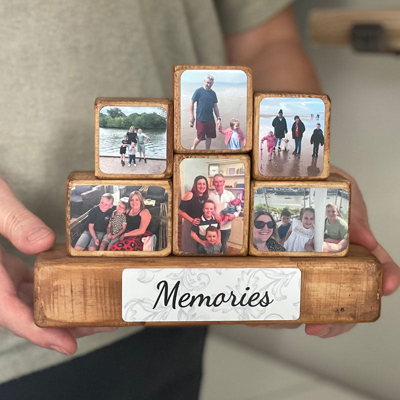 Stacking Photo Blocks Set - Photo Gift, Wooden Photo Block – Giftsidear