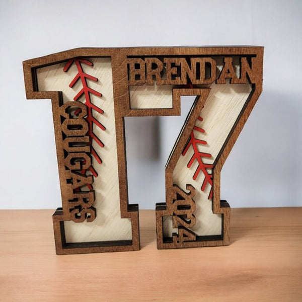 Custom Baseball Senior Gift, Baseball Number