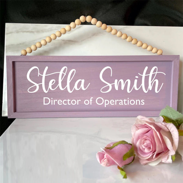 Custom sign, reversible sign, personalized office door sign