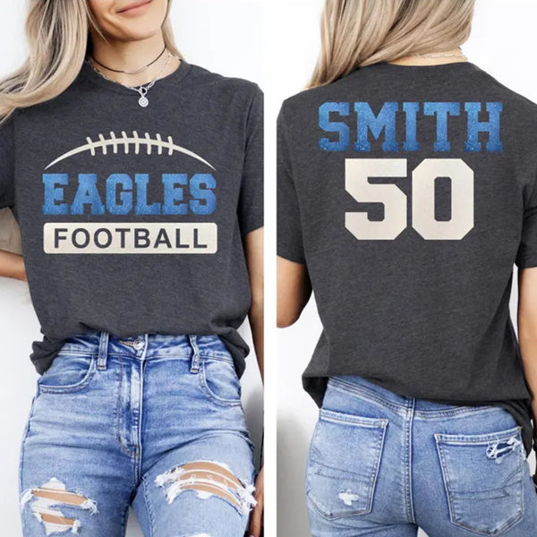 Football Glitter Shirt| Football Spirit Wear | Glitter Football T-Shirt