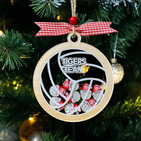 Personalized Volleyball Team Christmas Ornament Shaker