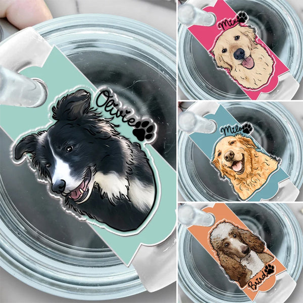 Custom Photo Tumbler Name Plate, Personalized Stanley Name Tag with Photo