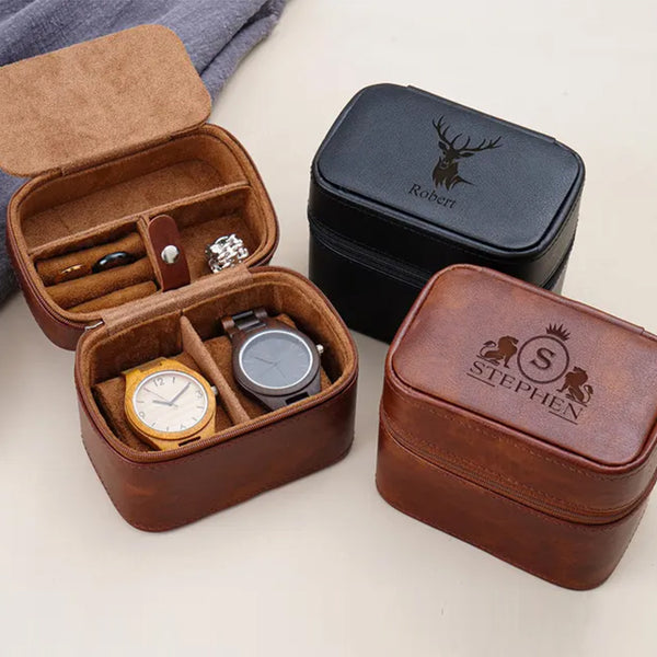 Personalized Watch Box for Men,Travel Watch Box