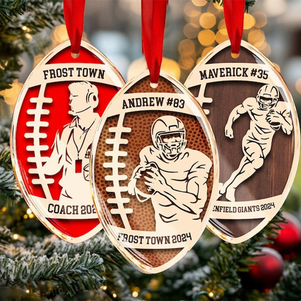American Football Player Ornament, Football Fan Gift