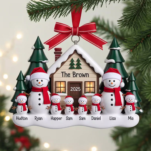 Personalized Snowman Family Ornament