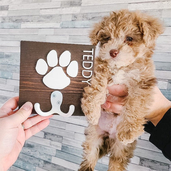 Personalized Pet Leash Wall Holder