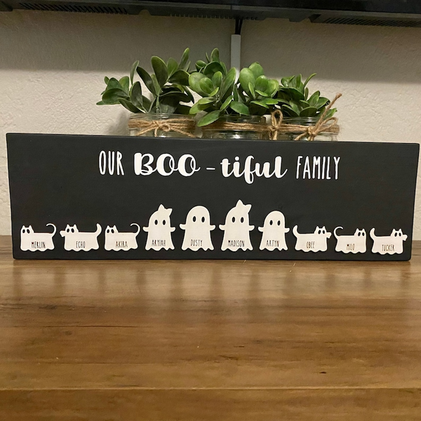 Our Boo-tiful family sign / Personalized Halloween decor