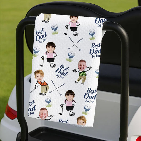 Custom Golf Towel With Kids Photo, Golf Lover Gift