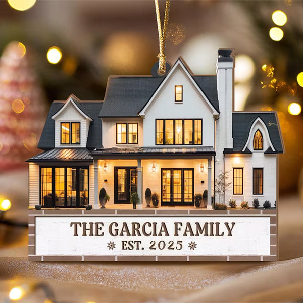 Personalized Home Photo Ornament, Custom New Home Christmas Ornament