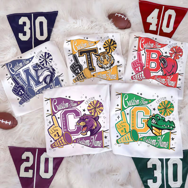 Custom Mascot Retro Shirt, Cheer Team Matching Shirt, Favorite Team Shirt