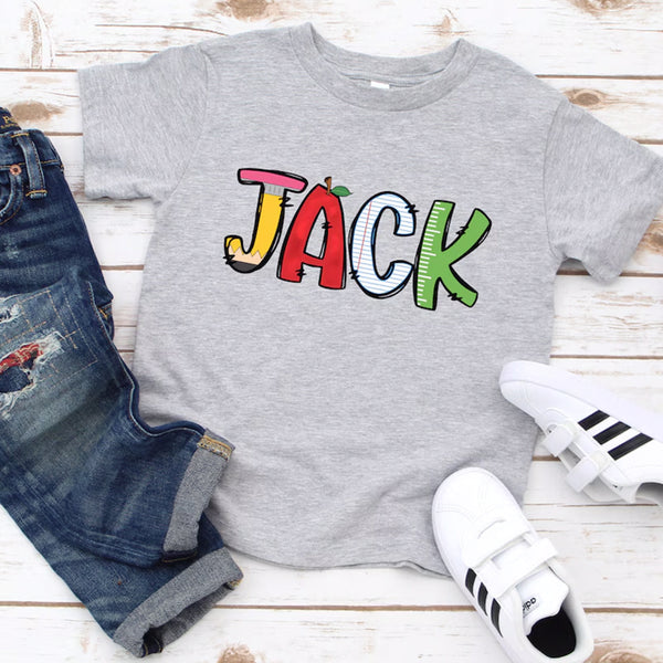 Personalized Back to School Kids Shirt, Back to School Name Toddler Tee