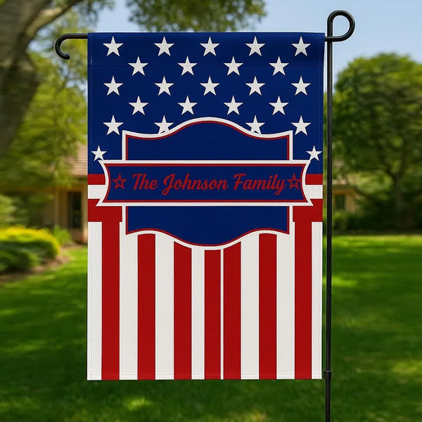 Welcome Flag 4th Of July Personalized Custom Garden Flag
