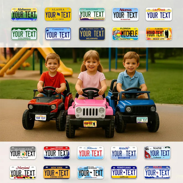 Custom Mini state License Plates | All 50 Sates | 4x2 - 6x3